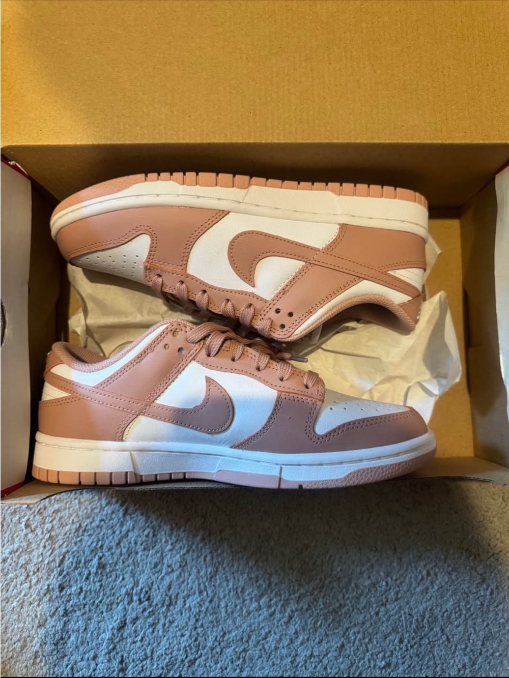 Nike Low Dunks β Dusty Rose and White